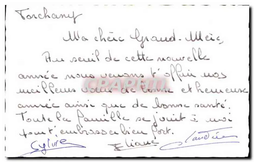 Paysage hivernal — chalets enneigés avec deux oiseaux — éditeur M.D. PARIS n° 18 - Verso