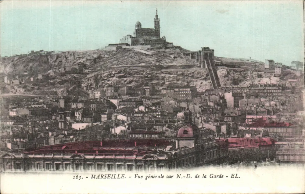 Marseille — Vue générale sur N.-D. de la Garde — Éditeur EL. n° 163 - Vorderseite