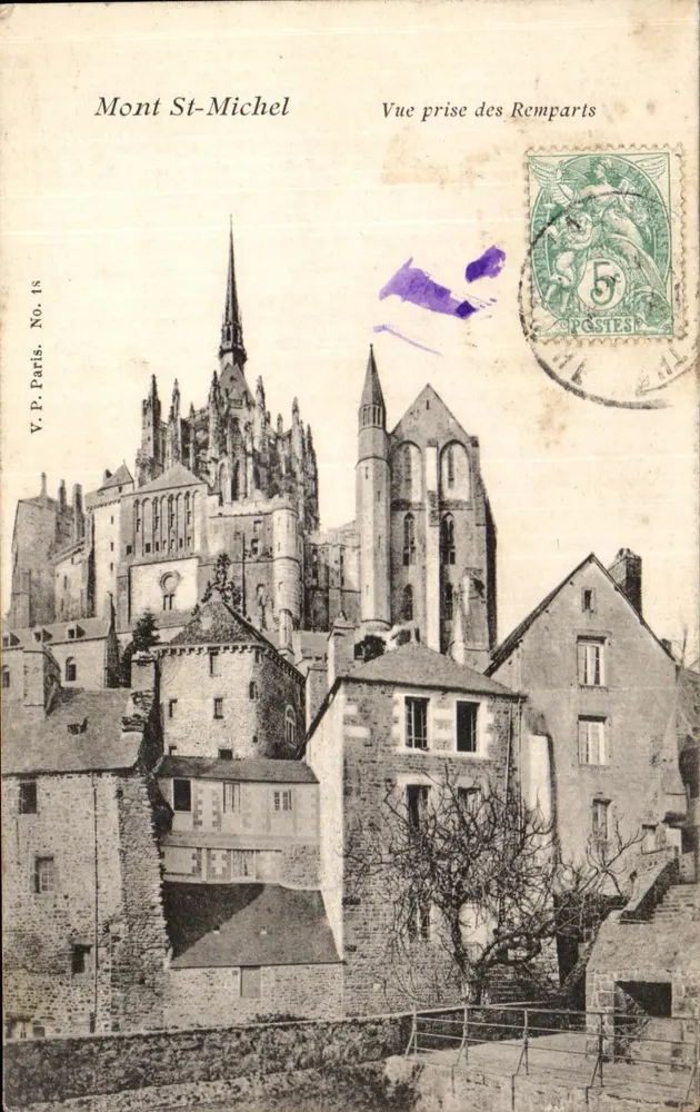 Mont St-Michel — Ansicht vom Wall — V.P. Paris. Nr. 18 - Vorderseite