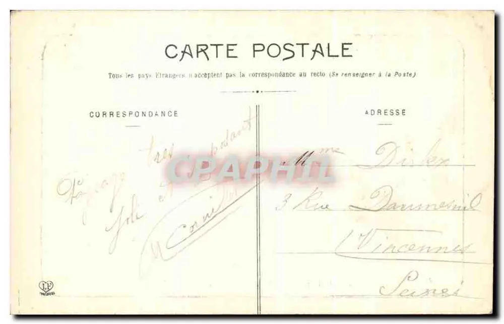 Lourdes — Aufnahme der Basilika von oben — Phototypie Labouche Frères, Toulouse, n° 815 bis - Rückseite