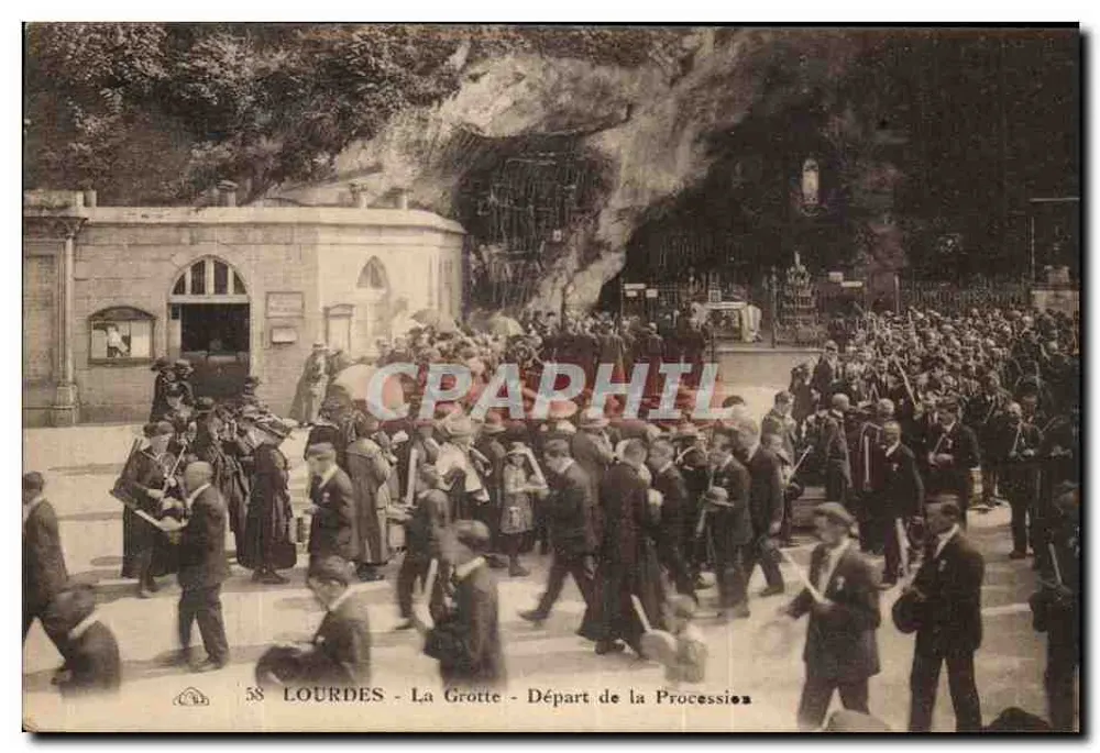 Lourdes - La Gruta - Salida de la Procesión — n° 58 - Anverso