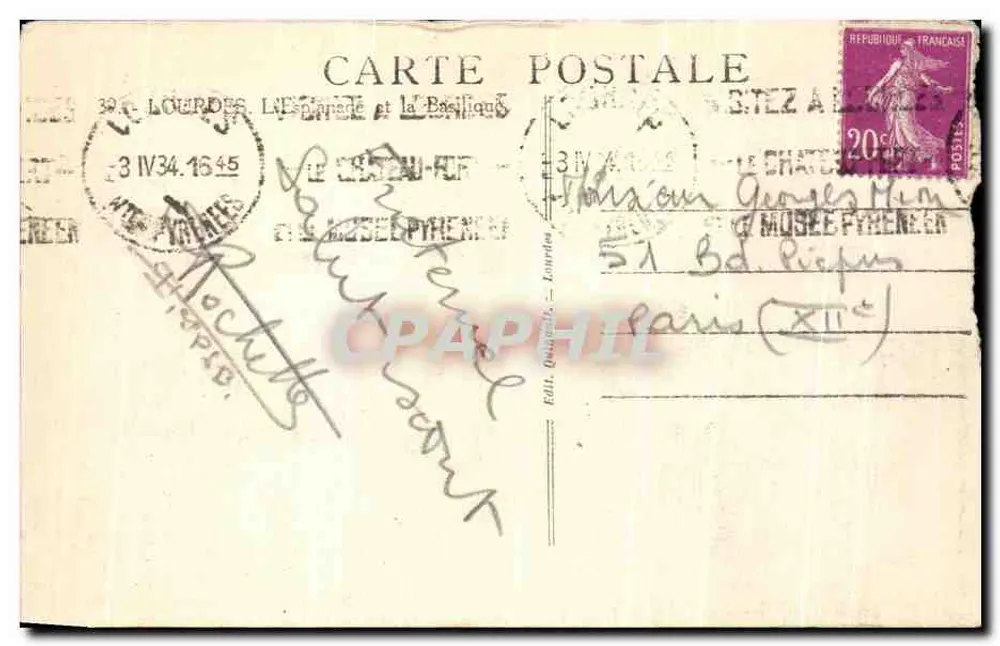 Lourdes — A Espanha e a Basílica — Editor Varoty - Verso