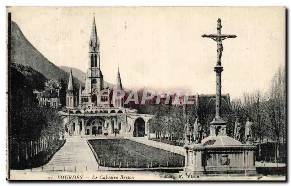 Lourdes — O Calvário Bretão — Édit. F. Viron - Frente