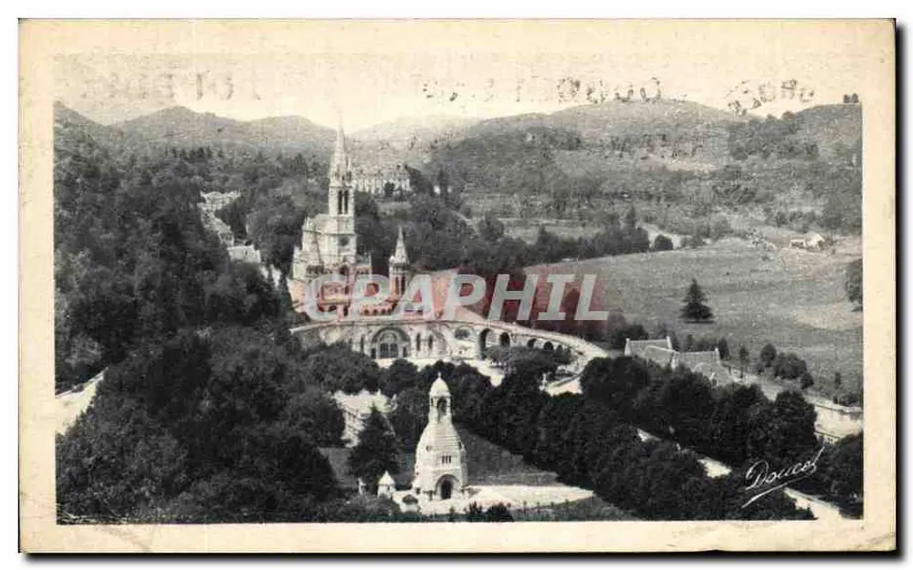 Lourdes — Basilika und Monument Interallié — Verleger Doucet - Vorderseite