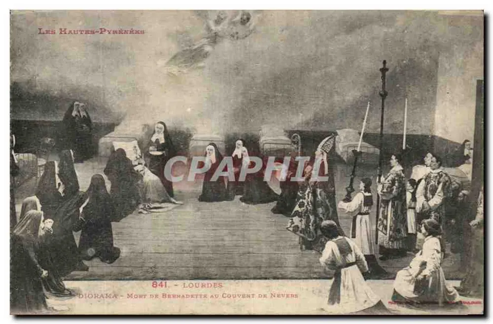 Lourdes - Tod von Bernadette im Kloster Nevers — Diorama, n°841, Verlag Diorama - Vorderseite