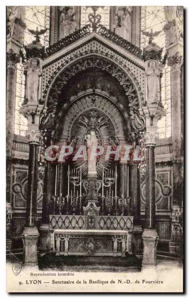 LYON — Heiligtum der Basilika N.-D. de Fourvière — Verleger unbekannt, n° 9 - Vorderseite