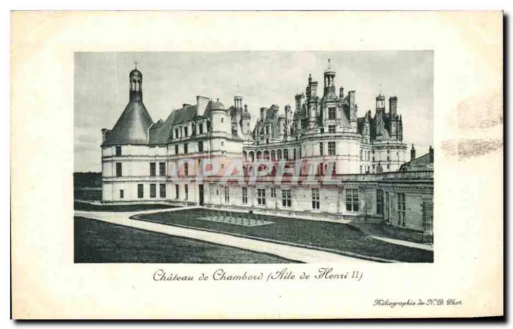 Schloss Chambord (Schloss von Henri II) — Heliographie von N.A. Phot. - Vorderseite