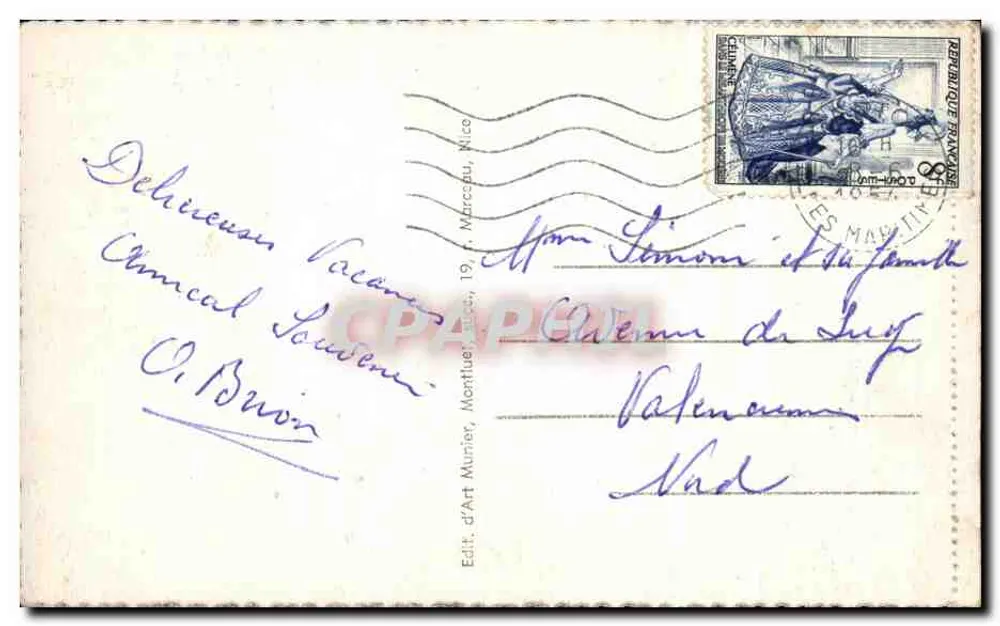 Menton — A Velha Cidade — Munier, n°163 - Verso