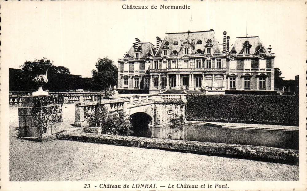 Schloss Lonrai — Das Schloss und die Brücke — Schlösser der Normandie, Nr. 23 - Vorderseite