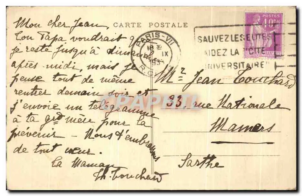 Blauer Morgen in Hossegor – Landschaft mit Kiefern und See – Sourgen, Salon 1931 - Rückseite