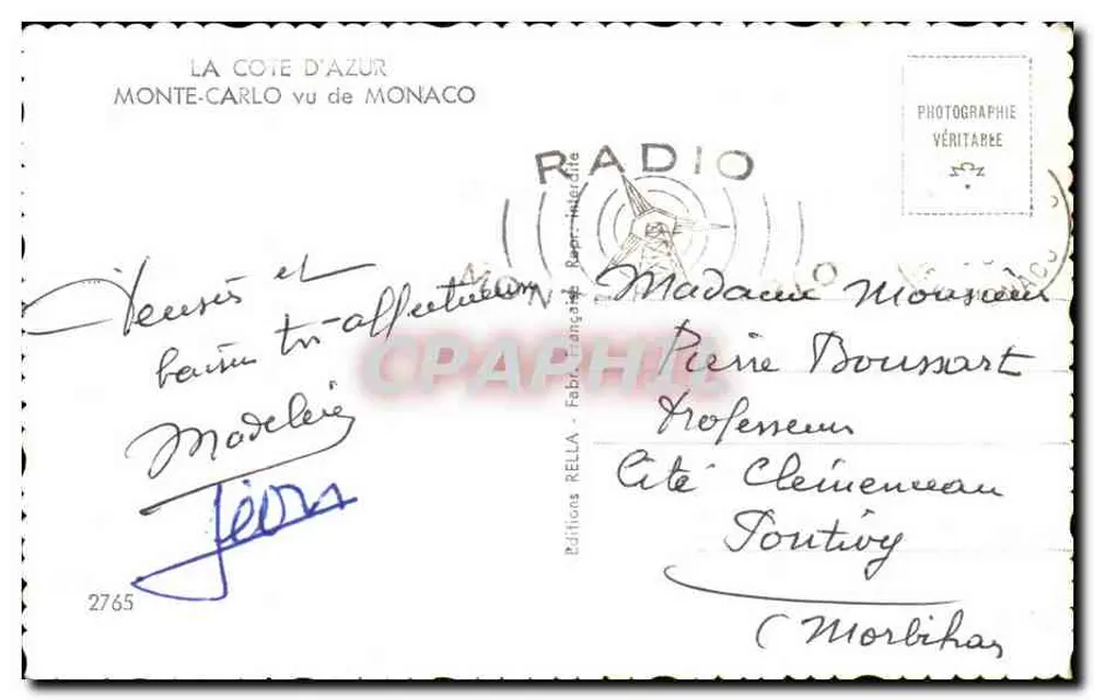 Monte-Carlo visto de Monaco — A Costa Azul — Éditions Rella - Verso