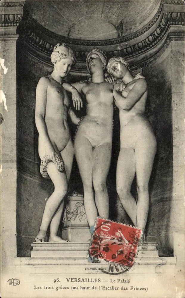 Versailles — Les trois Grâces (au haut de l'Escalier des Princes) — Éditeur B.D. n°96 - Frente