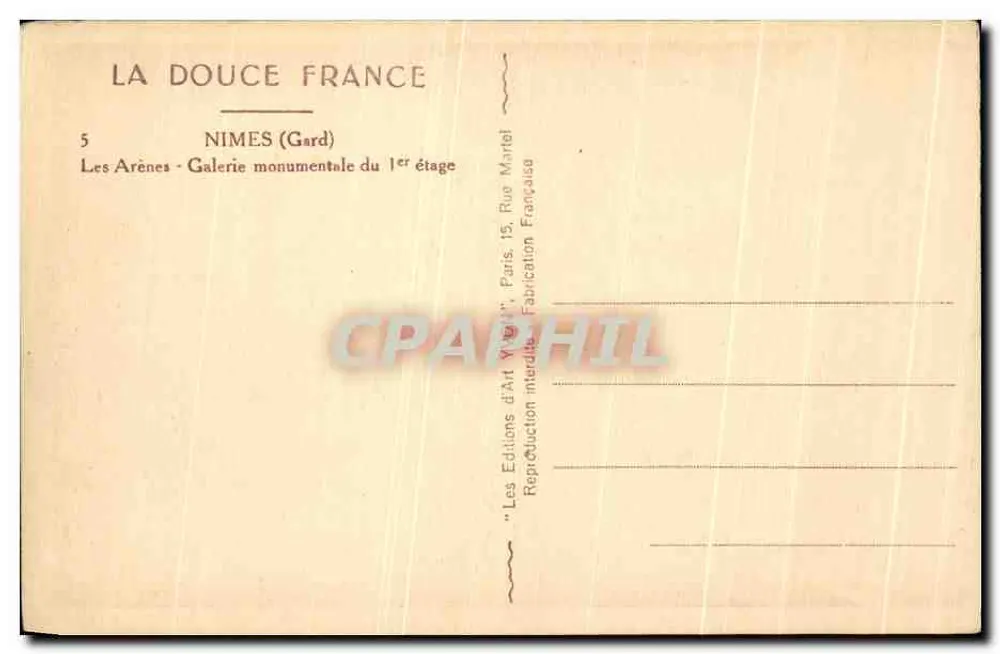 Die Arenen - Monumentale Galerie des ersten Stocks — Nîmes (Gard) — Éditions d'Art Vivendi - Rückseite