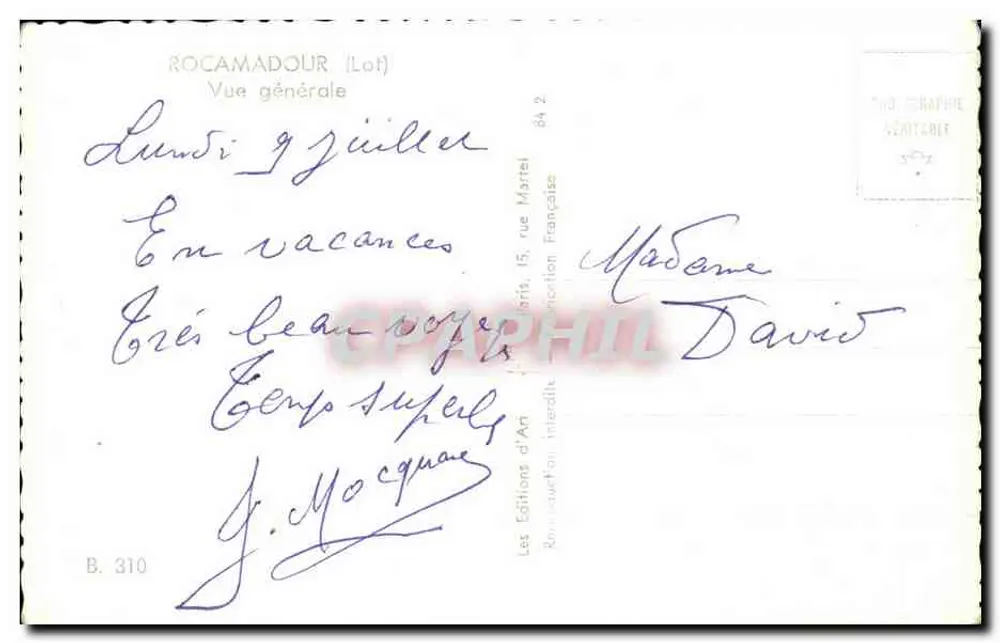 Rocamadour (Lote) — Vista geral — Les Éditions d'Art Verité - Verso