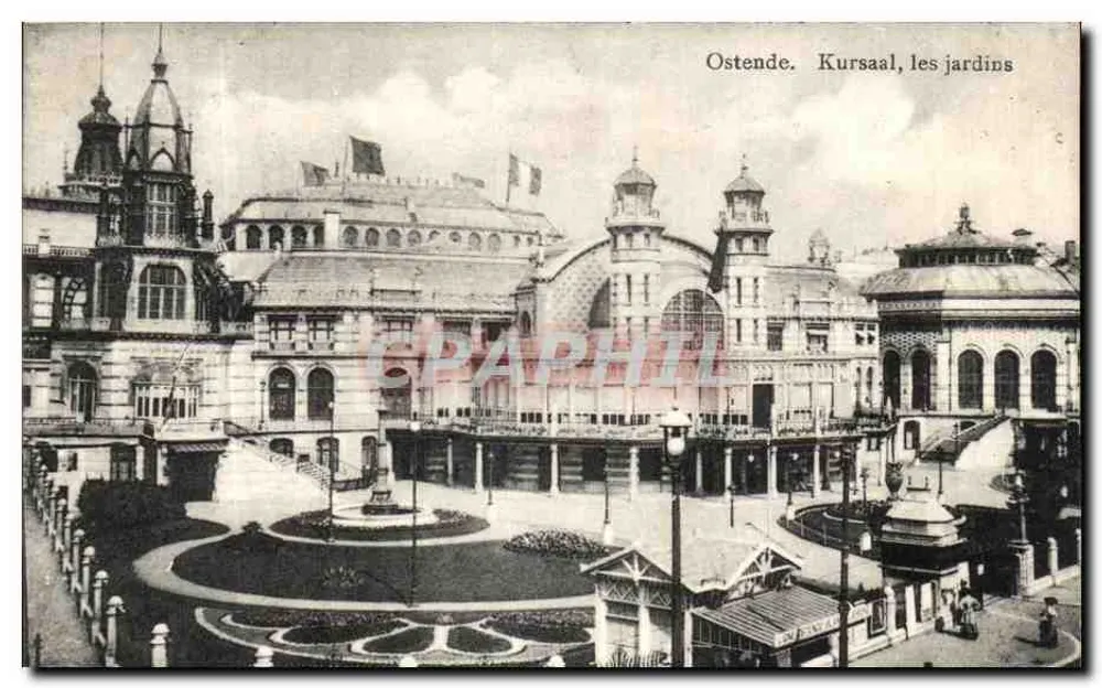 Ostende. Kursaal, de tuinen — Graphphil, serie-nummer niet zichtbaar - Voorkant