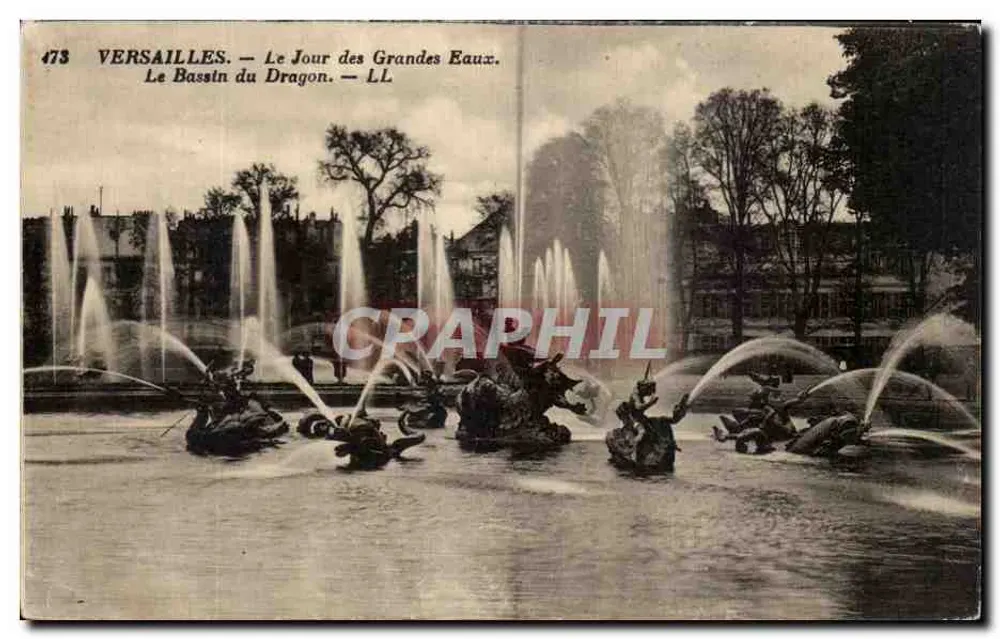 Versailles — Le Jour des Grandes Eaux. Le Bassin du Dragon — LL, n° 473 - Vorderseite