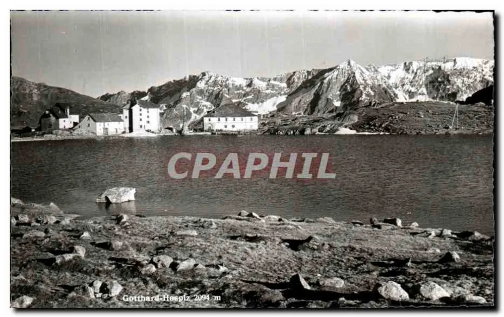 Gottard-Heegiz 2094 m — vista lacustre com edifícios — J. Gaberell AG, Thalwil - Frente