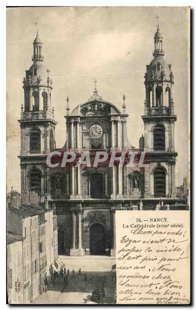 Nancy — A Catedral (século xvme) — editor não identificado, n° 34 - Frente