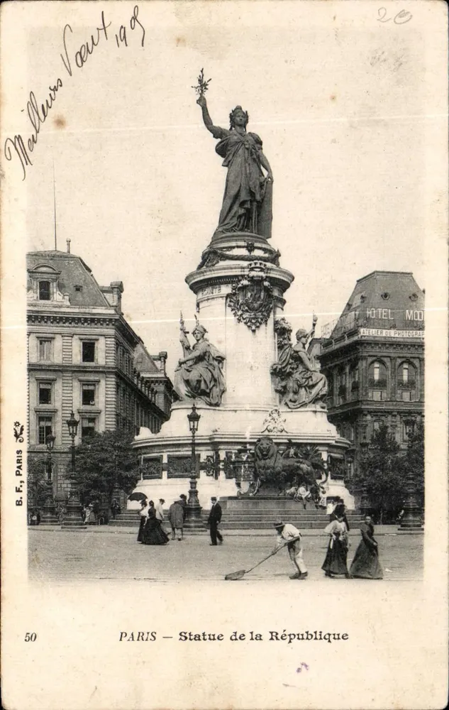 PARIS — Statue de la République — B. F., PARIS, n°50 - Frente