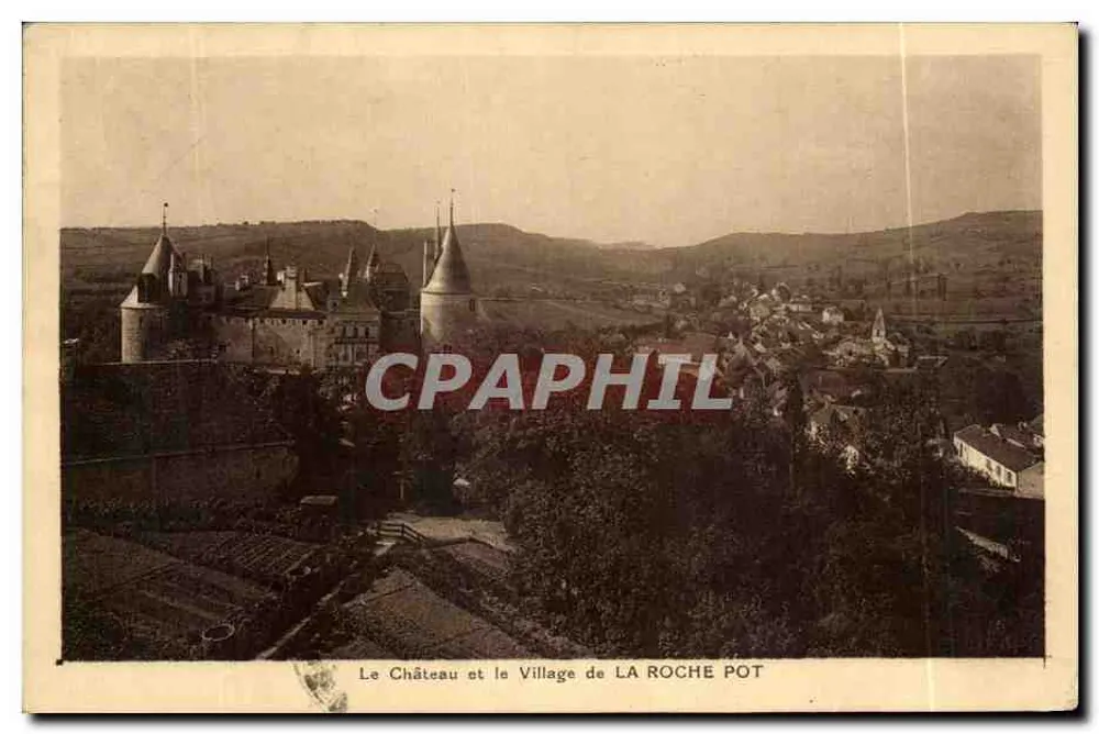 Schloss und Dorf LA ROCHE POT — Luftbild — Verlag nicht sichtbar - Vorderseite