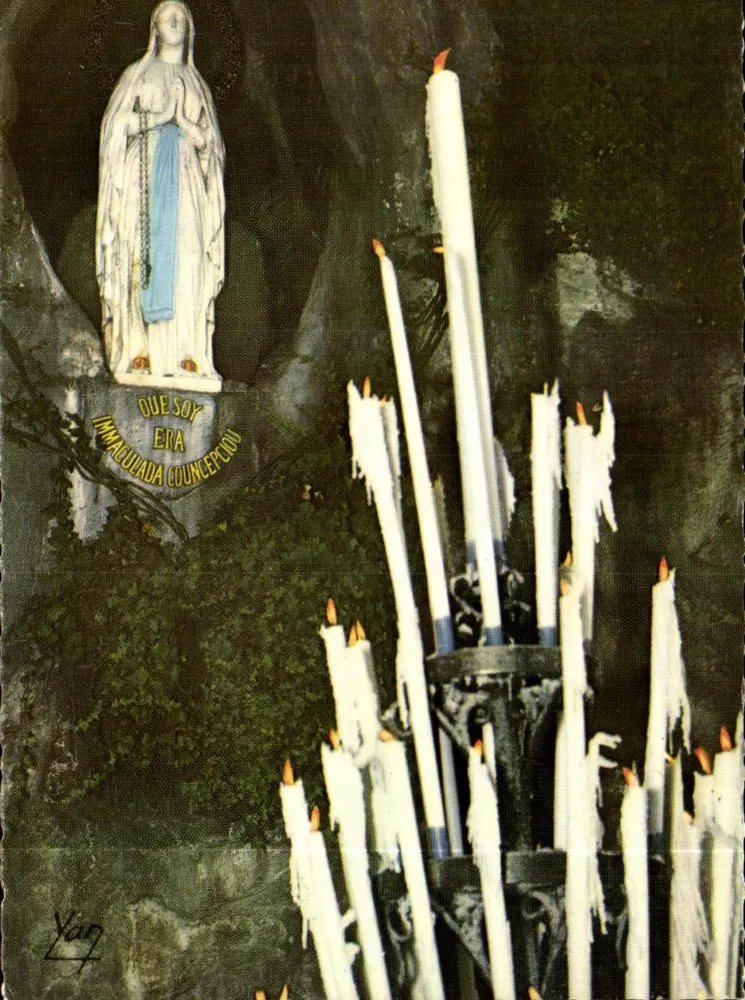 Nuestra Señora de Lourdes — estatua de la Virgen Inmaculada — editor YAN.P. CHAMBON, n°59 - Anverso