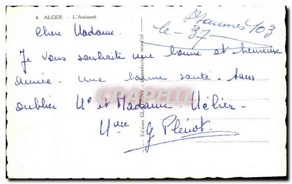 अल्जीरिया - अल्जीर के बंदरगाह — एडिशन्स ग्लैटेनी - पीछे