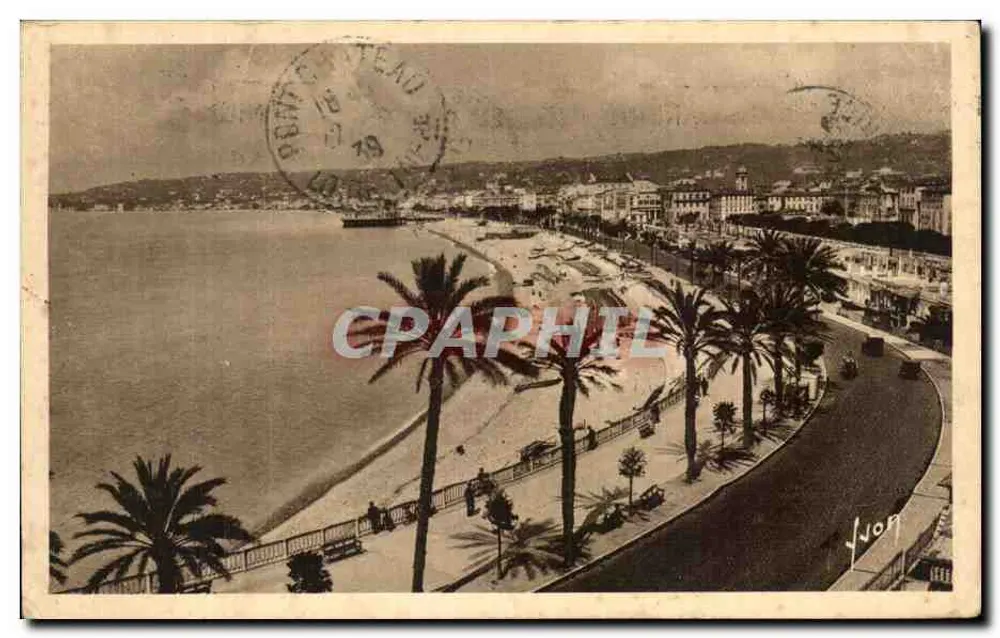 Vista da Baía dos Anjos em Nice — Les Éditions d'Art Yvon, n°354 - Frente