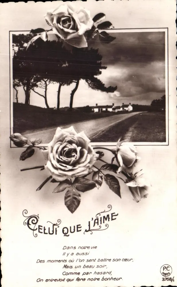 Celui que j'aime — poème romantique — P-C Paris n°3768/4 - Frente