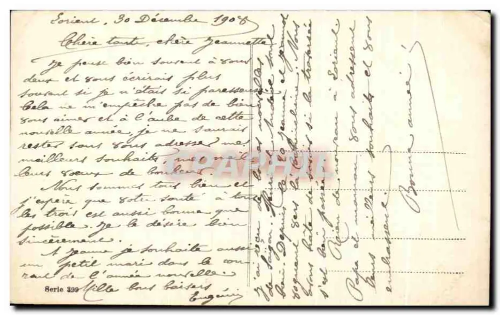 Mistral — Boa ano! — Editor desconhecido, série 399 - Verso