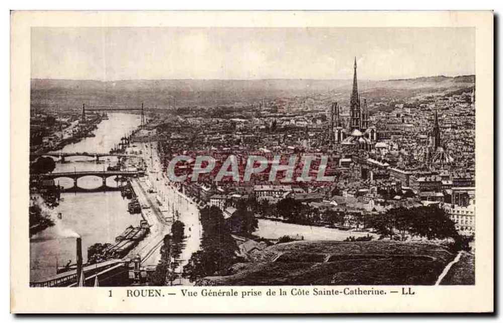 Rouen — Allgemeiner Blick vom Côte Sainte-Catherine — LL - Vorderseite