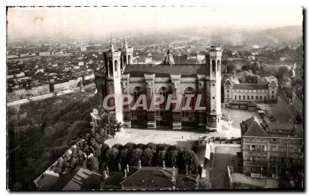 Lyon — Basilika Notre-Dame de Fourvière und die Stadt — Les Éditions J. Cellard, Lyon - Vorderseite