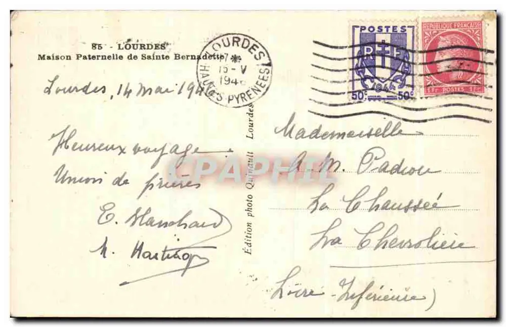 Vatershaus von Bernadette Soubirous — Lourdes — Foto-Ausgabe Quinault - Rückseite