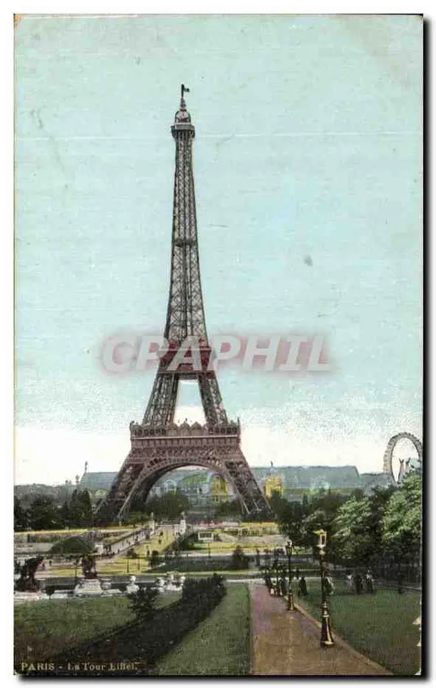 Paris - A Torre Eiffel — vista panorâmica — editor desconhecido, n° de série 106848 - Frente
