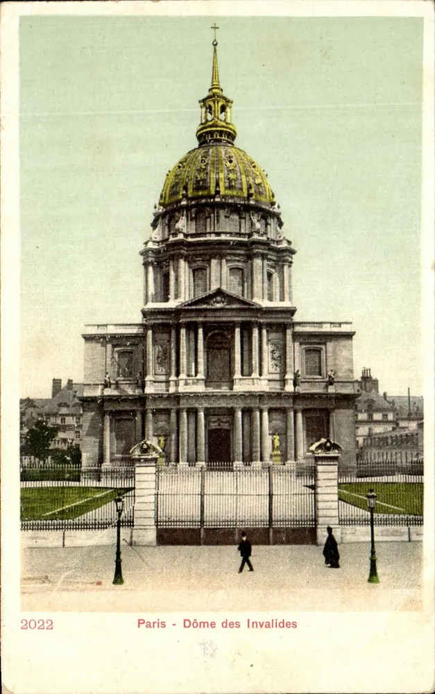 Paris - Dôme dos Invalides — vista do dômo e da fachada — editor desconhecido, n° de série 2022 - Frente