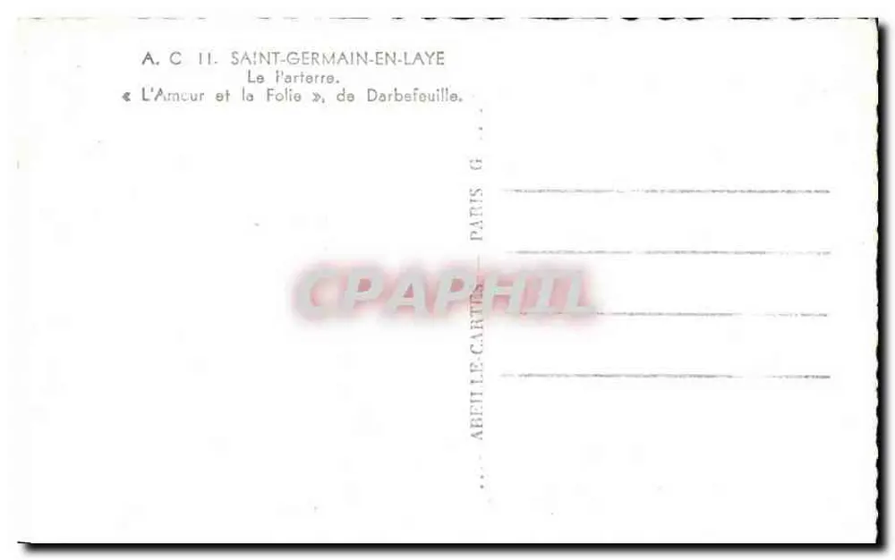 Saint-Germain-en-Laye — Der Parterre « Liebe und Wahnsinn » von Darbeufouille — A.C. II - Rückseite