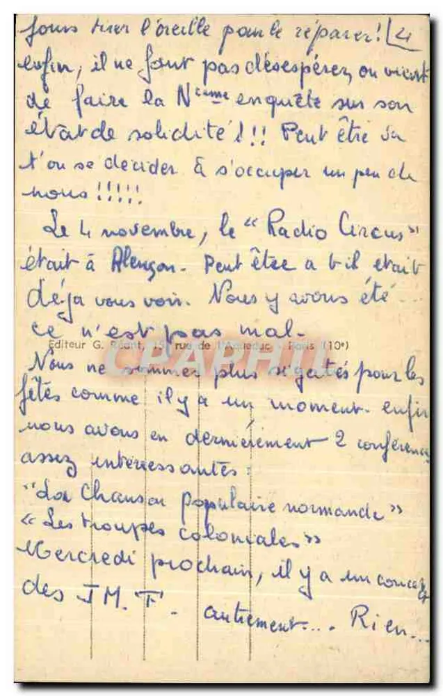 Alençon — De Kerk van Sainte-Thérèse — Uitgever G. Baudin, nr. 8 - Achterkant