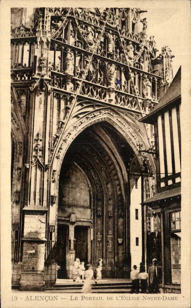 Alençon — Der Portal der Kirche Notre-Dame — Verlag G. Pount, Nr. 19 - Vorderseite