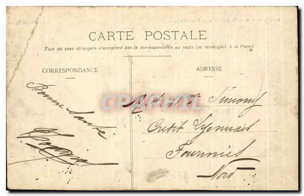 LYON — Pont de la Guillotière und Hôtel-Dieu. — Verlag: Drucker nicht auf der Karte sichtbar. - Rückseite