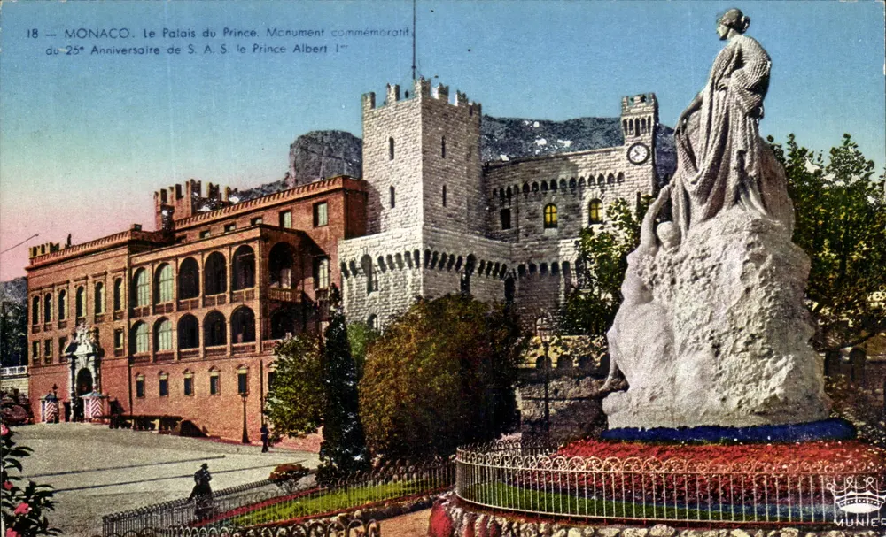 Mônaco. O Palácio do Príncipe. Monumento comemorativo do 25º Aniversário de S.A.S. o Príncipe Albert I — Edições D'Art Munier, n°18 - Frente