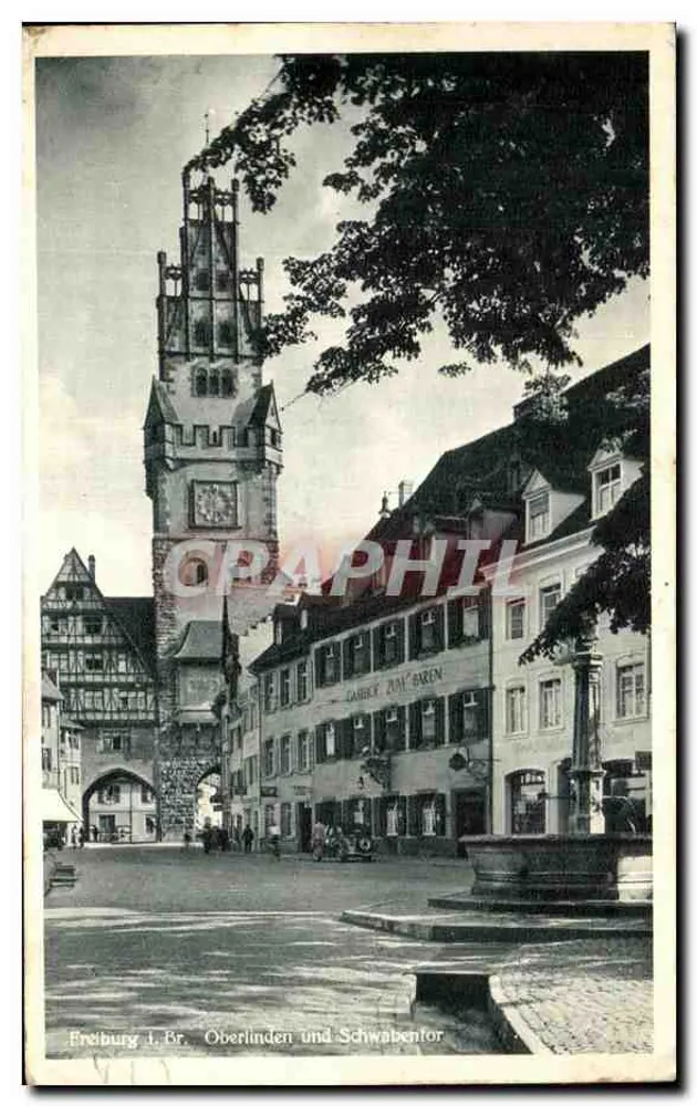 Freiburg i. Br. — Oberlinden und Schwabentor — Kunstraferlag Freiburg i. Br. - Vorderseite