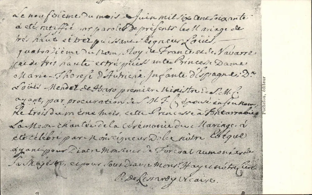 Hochzeit der Infantin Marie-Thérèse von Österreich — Pochelou, Verleger - Vorderseite