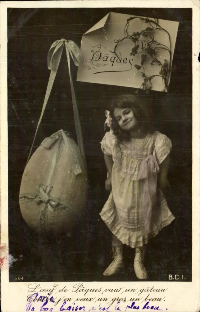 Mädchen mit großem Osterei — B.C.I. n°564 - Vorderseite