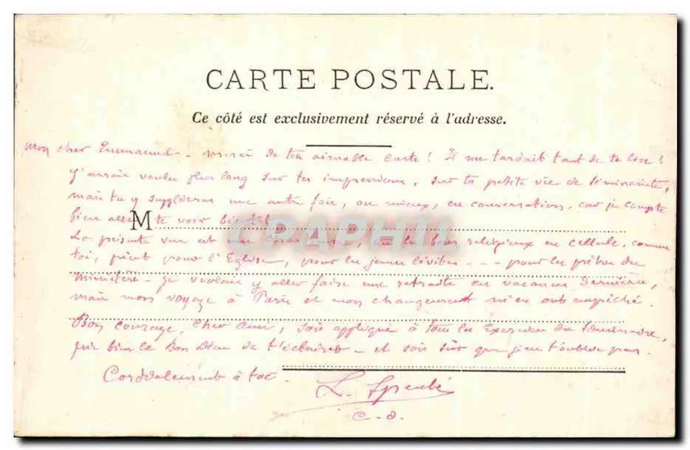 Mosteiro de Valsainte — Chartreuse — (Suíça) — E. Chiffelle, fot., Neuchâtel - Verso