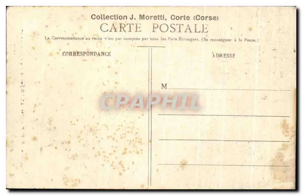 Ajaccio - Haus, in dem Napoleon I geboren wurde — Reproduktion verboten — Sammlung J. Moretti, Corte (Korsika) - Rückseite