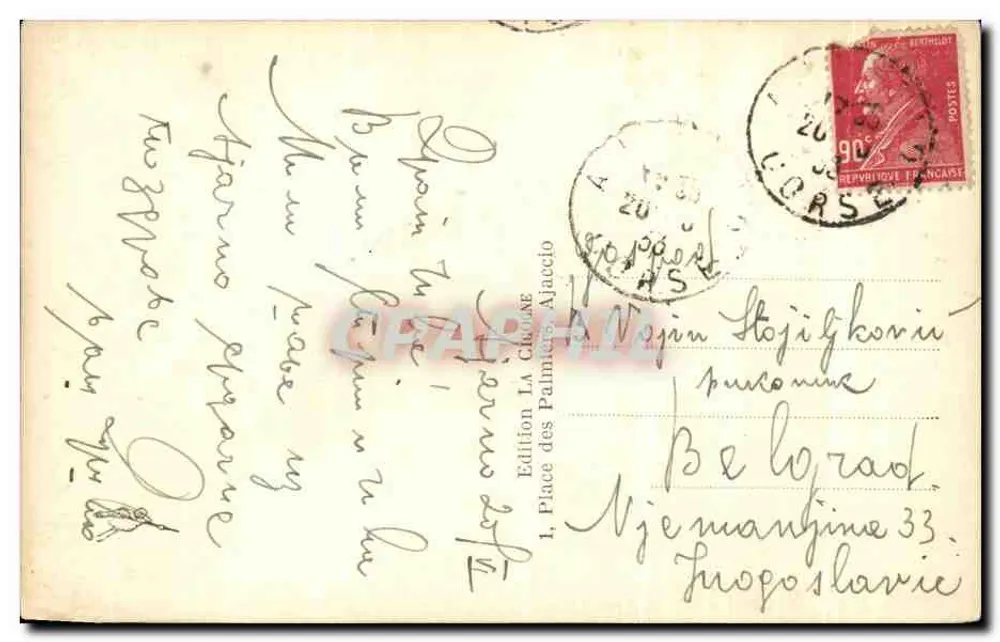Ajaccio - Ansicht von La Parata und den Sanguinaires-Inseln — Edition La Choue - Rückseite