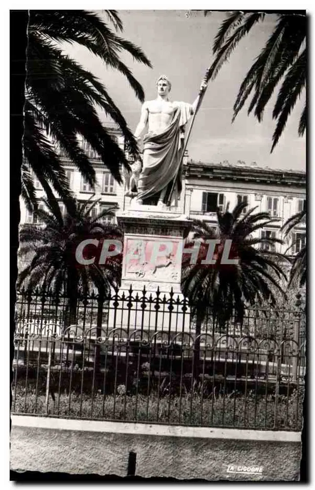 Bastia - Die Statue Napoleons — Place Fach - Ajaccio — Ausgabe « La Cigogne » - Vorderseite