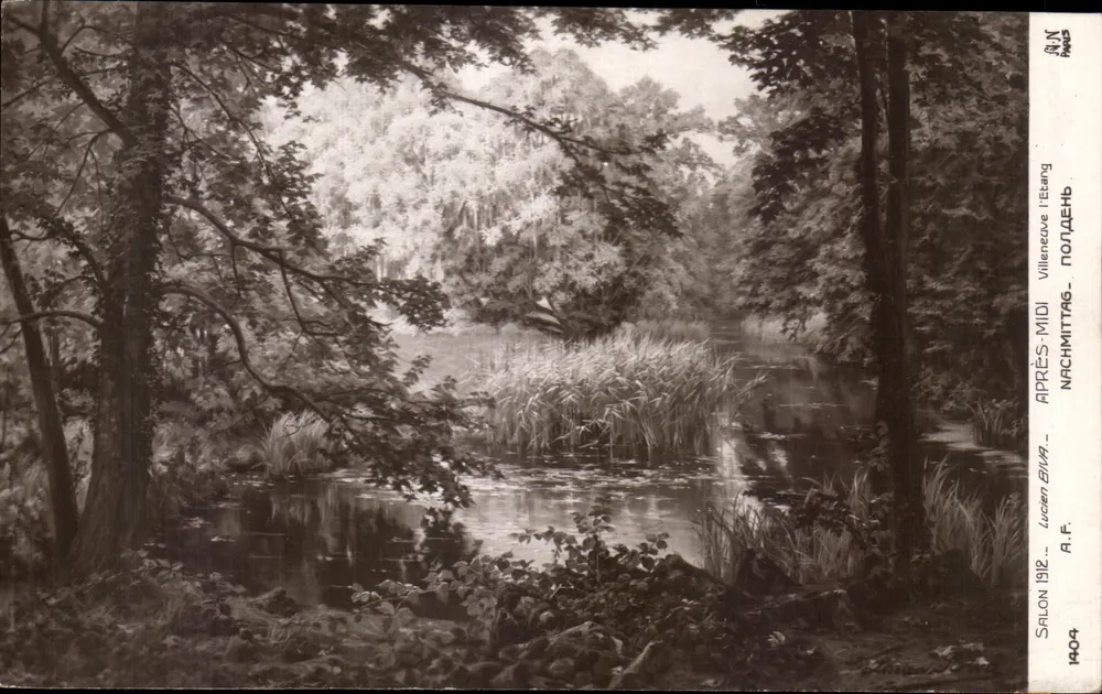 Waldlandschaft mit Teich — Salon 1912 — A.N. Noyes, n° 4 - Vorderseite