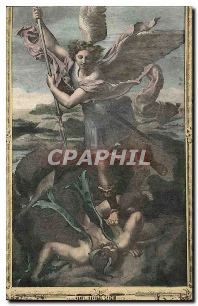 São Raphaël Sanzio — Anjo combatendo o demônio — editor Santi Raphael Sanzio - Frente