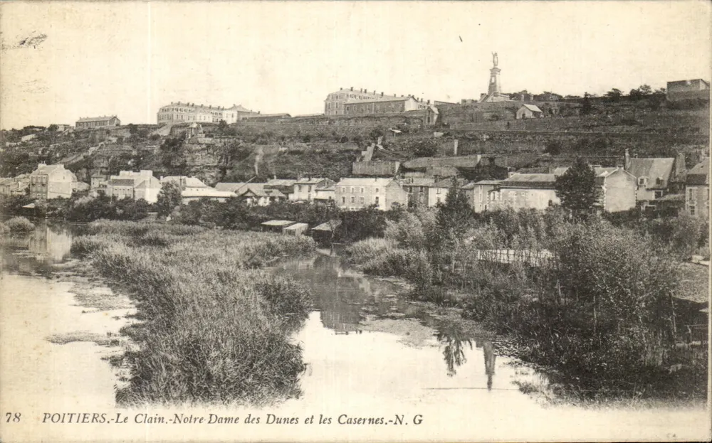Poitiers - Le Clain - Notre-Dame-des-Dunes und die Kasernen - N. G - Vorderseite