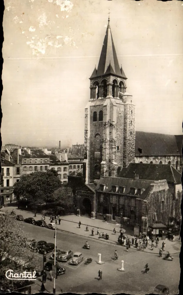 Église Saint-Germain-des-Prés — vue de la tour et de la place — Éditions CHANTAL - Anverso